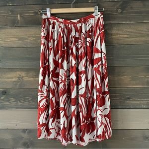 MANGO Double-slitted Floral Skirt - Size 6